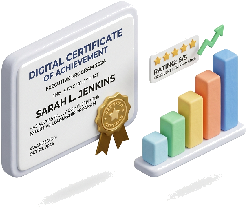 3D Executive Digital Certificate Asset